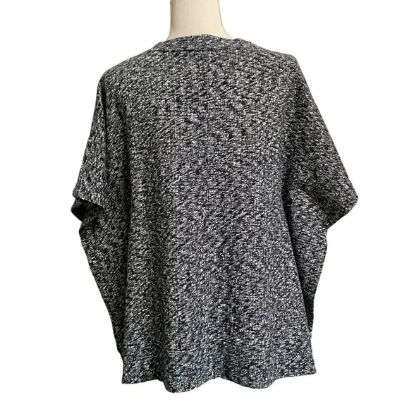 Lou & Grey Marled Knit Cotton Poncho XS/S Neutral Oversized Pullover - Picture 13 of 16
